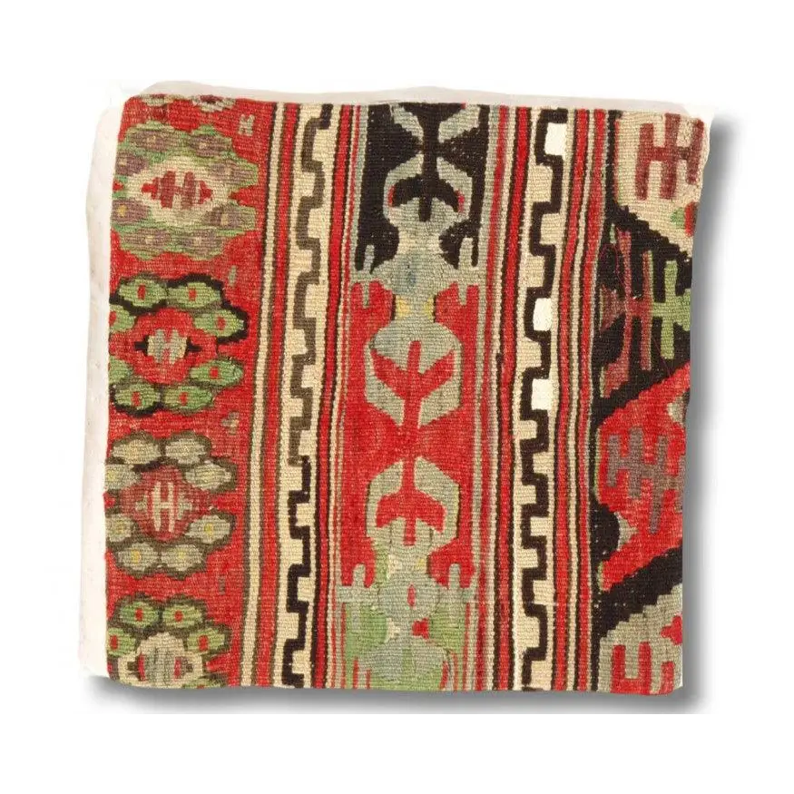 Canvello Turkish Hand Knotted Pillow - 16’’x16’’ - Brown - Rust - Beige - Olive - Canvello