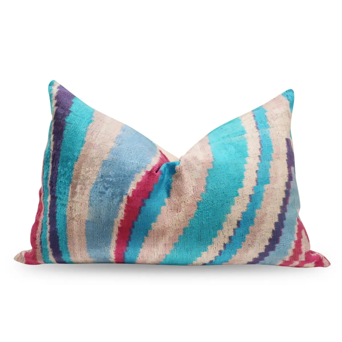 Canvello Turkish Handmade Decorative Velvet Silk Pillow - 16’’ X 24’’ - Multi Color - Canvello