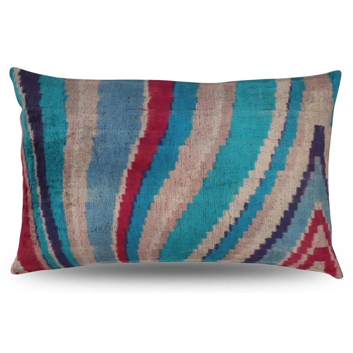 Canvello Turkish Handmade Decorative Velvet Silk Pillow - 16’’ X 24’’ - Multi Color - Canvello
