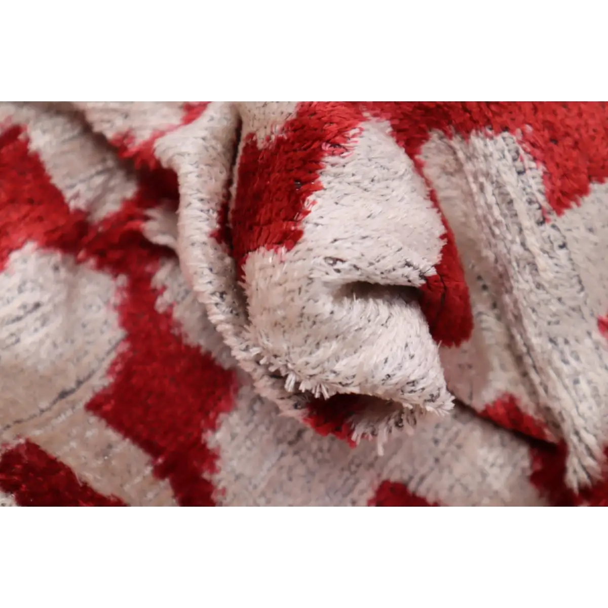 Canvello Turkish Handmade Decorative Velvet Silk Pillow - 16’’ X 24’’ - Red Pink - Canvello