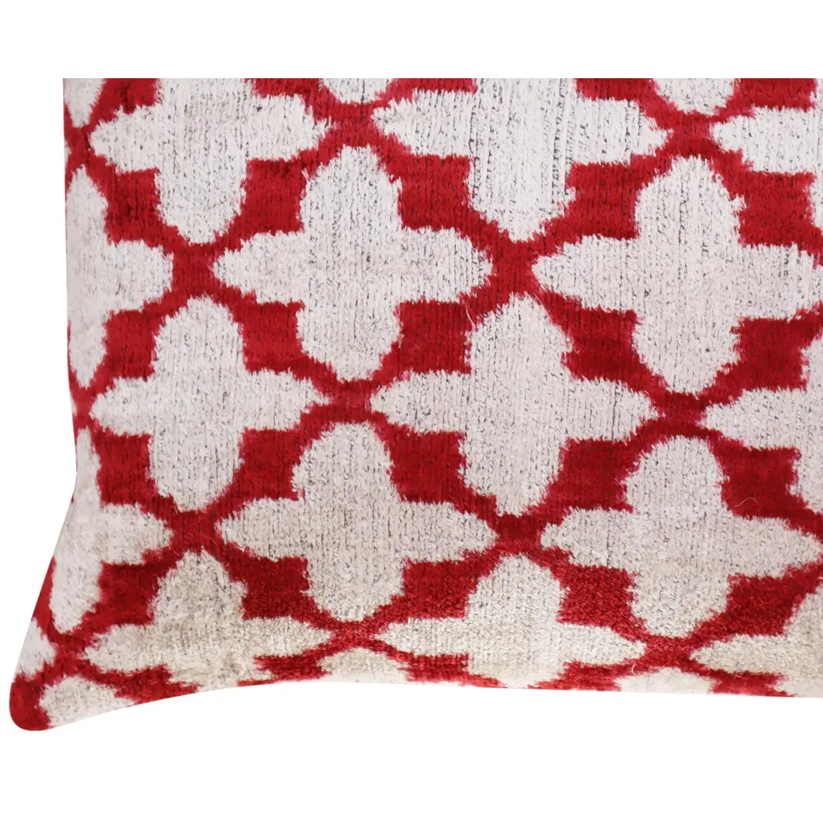 Canvello Turkish Handmade Decorative Velvet Silk Pillow - 16’’ X 24’’ - Red Pink - Canvello