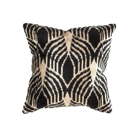 Canvello Turkish Silk Black Throw Pillows - TI 3 - Black / 1’ x 1’ - Canvello