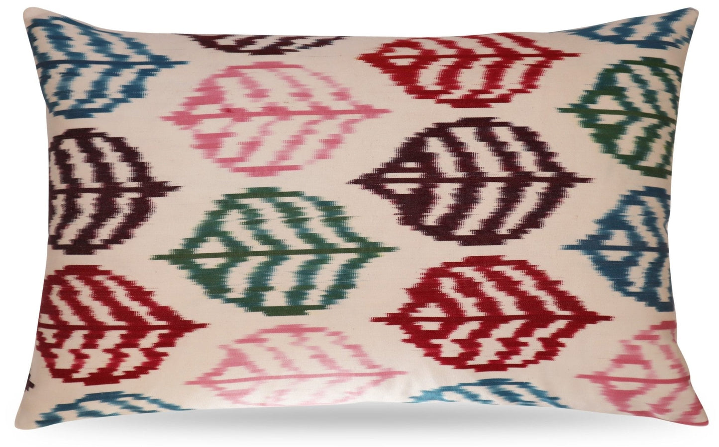 Almohada decorativa de seda turca Ikat blanca Canvello - TI 28