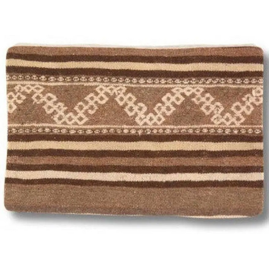 Canvello Turkish Vintage Hand Knotted Pillow - 16’’ x 24’’ - Brown | Beige - Canvello