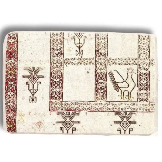 Canvello Turkish Vintage Hand Knotted Pillow - 16’’ x 24’’ - Ivory | Black - Canvello