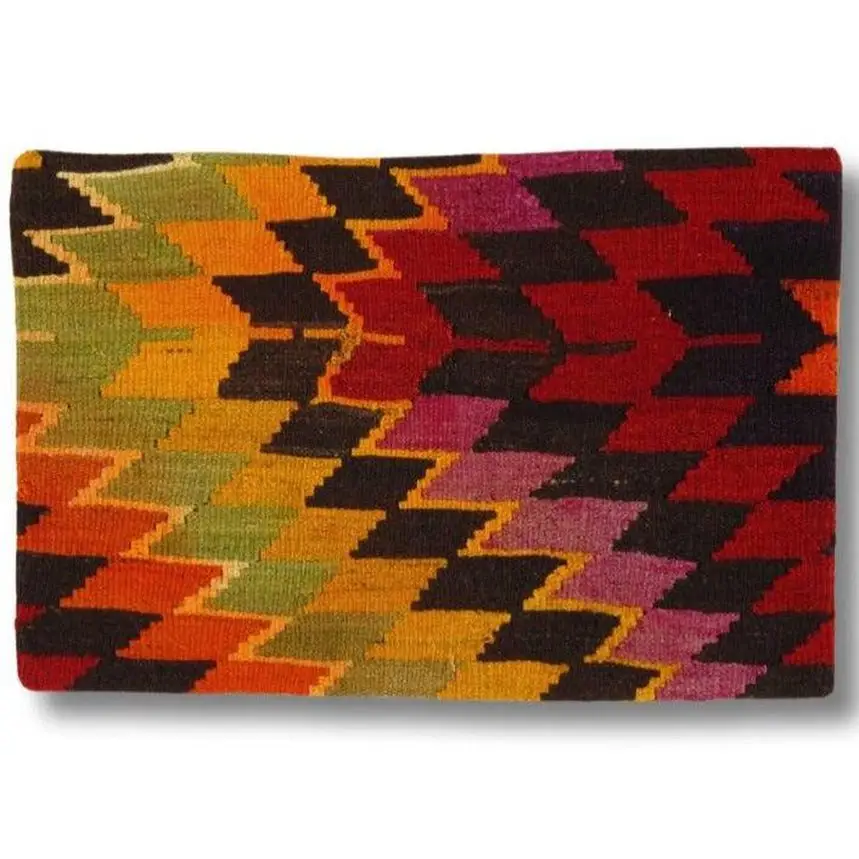 Canvello Turkish Vintage Hand Knotted Pillow - 16’’ x 24’’ - Olive | Black | Brown - Canvello