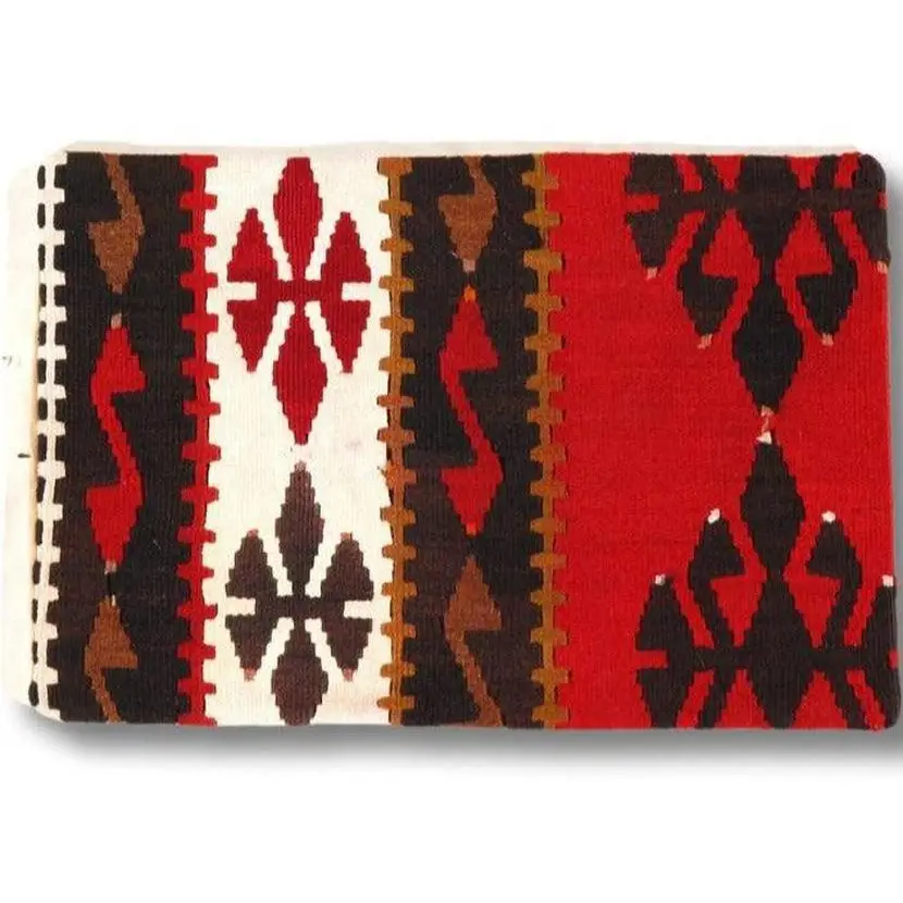 Canvello Turkish Vintage Hand Knotted Pillow - 16’’ x 24’’ - Red | Brown | Beige - Canvello