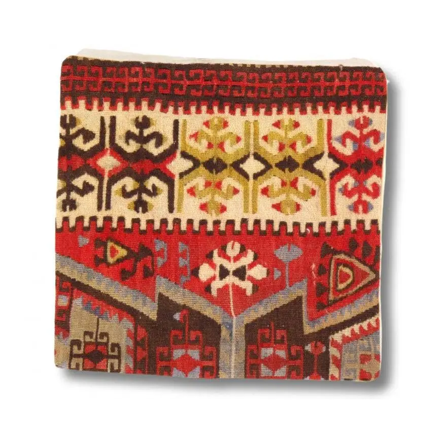 Canvello Turkish Vintage Hand Knotted Pillow - 16’’x16’’ - Brown - Rust - Beige - Canvello
