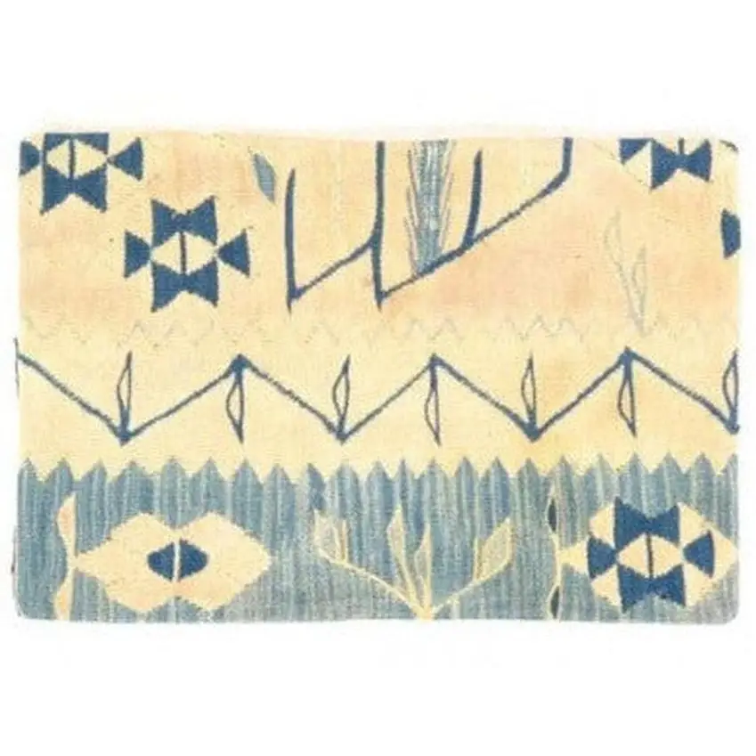 Canvello Turkish Vintage Hand Knotted Pillow - 16’’x24’’ - Light Blue - Beige - Canvello