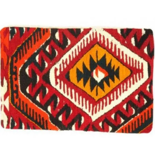 Canvello Turkish Vintage Hand Knotted Pillow - 16’’x24’’ - Red - Black - Orange - Canvello