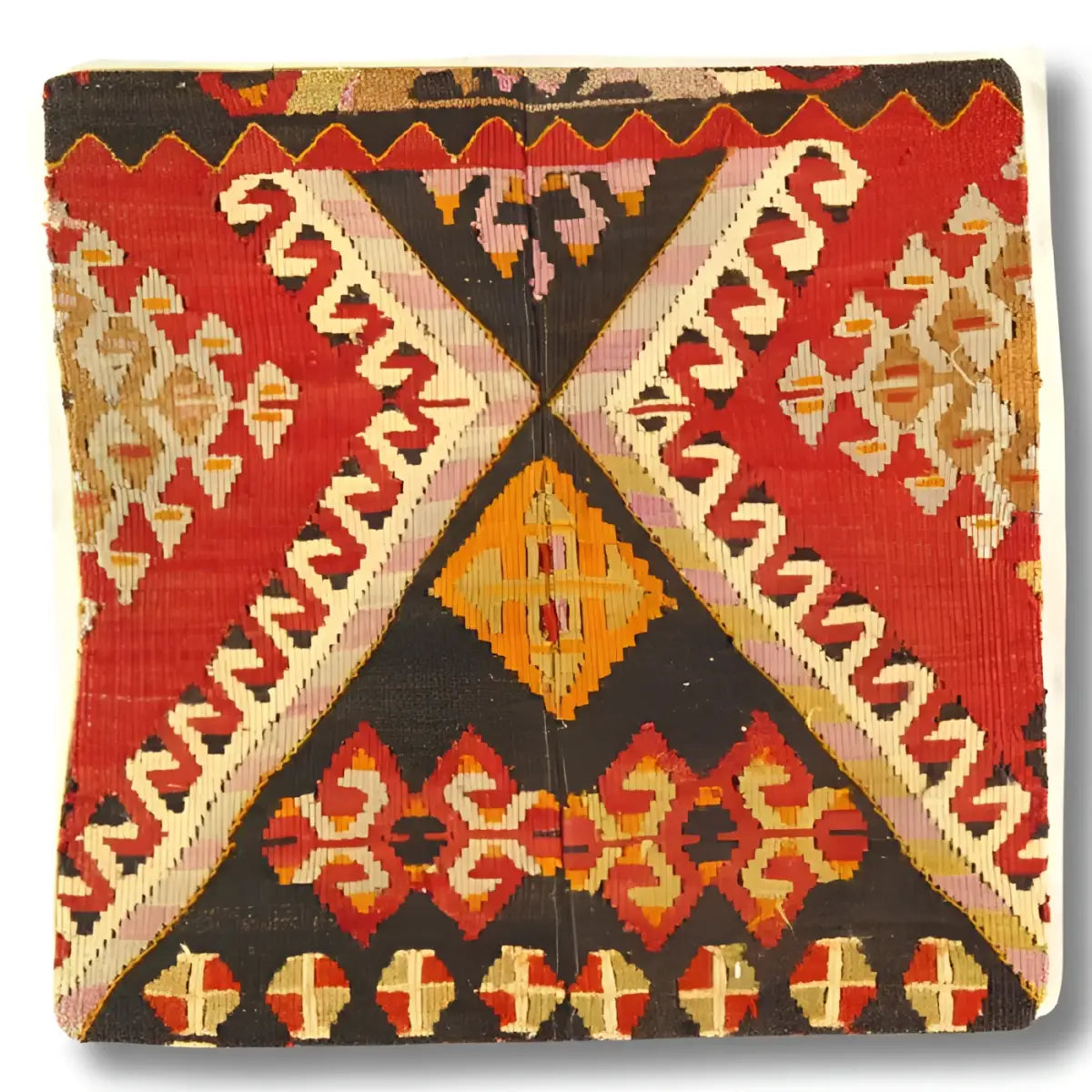 Canvello Turkish Vintage Hand Knotted Pillow - 20’’x20’’ - Brown - Rust - Beige - Canvello