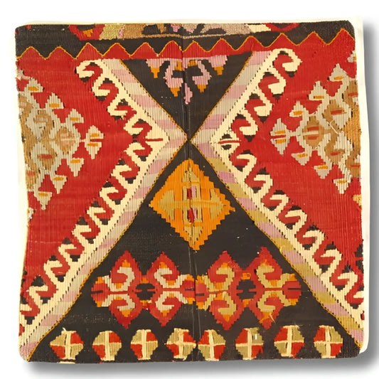 Canvello Turkish Vintage Hand Knotted Pillow - 20’’x20’’ - Brown - Rust - Beige - Canvello