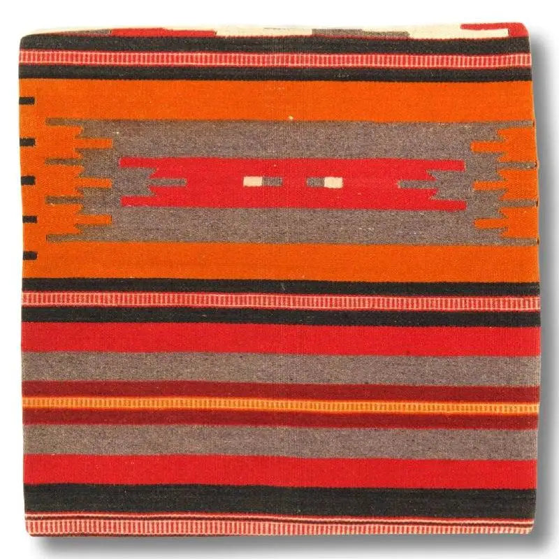 Canvello Turkish Vintage Hand Knotted Pillow - 20’’x20’’ - Red | Orange | Black - Canvello