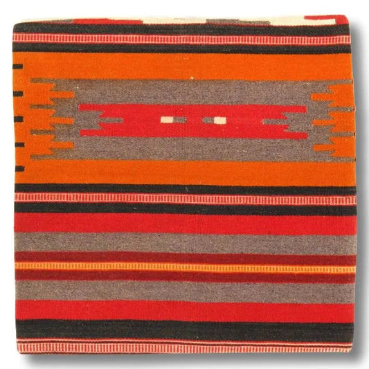 Canvello Turkish Vintage Hand Knotted Pillow - 20’’x20’’ - Red | Orange | Black - Canvello