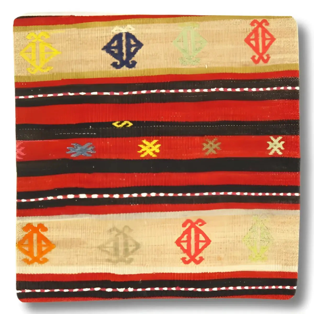 Canvello Turkish Vintage Hand Knotted Pillow - 20’’x20’’ - Rust | Beige | Blue | Gold | Brown - Canvello