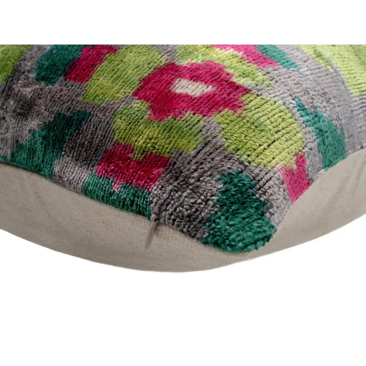 Canvello Unique Gray Green THROW PILLOW + Down INSERT Invisible Zipper Couch Cushion Handmade Luxury Fabric Decorative
