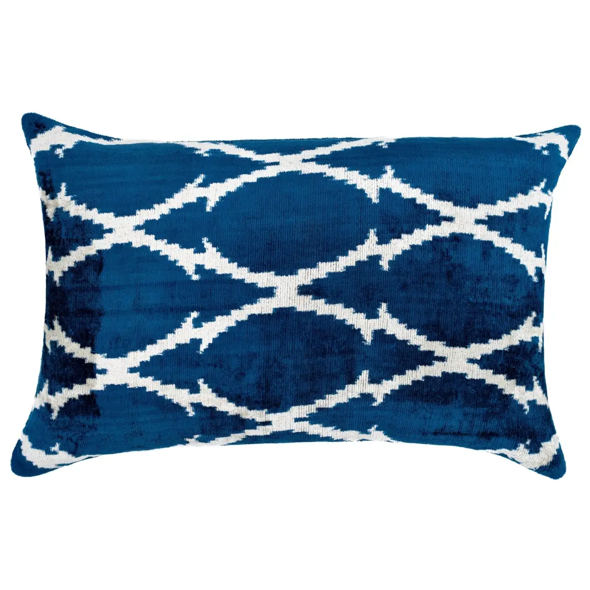 Canvello Unique THROW PILLOW + Down INSERT Couch Cushion Handmade Luxury Fabric Decorative Super Soft Silk Velvet Navy