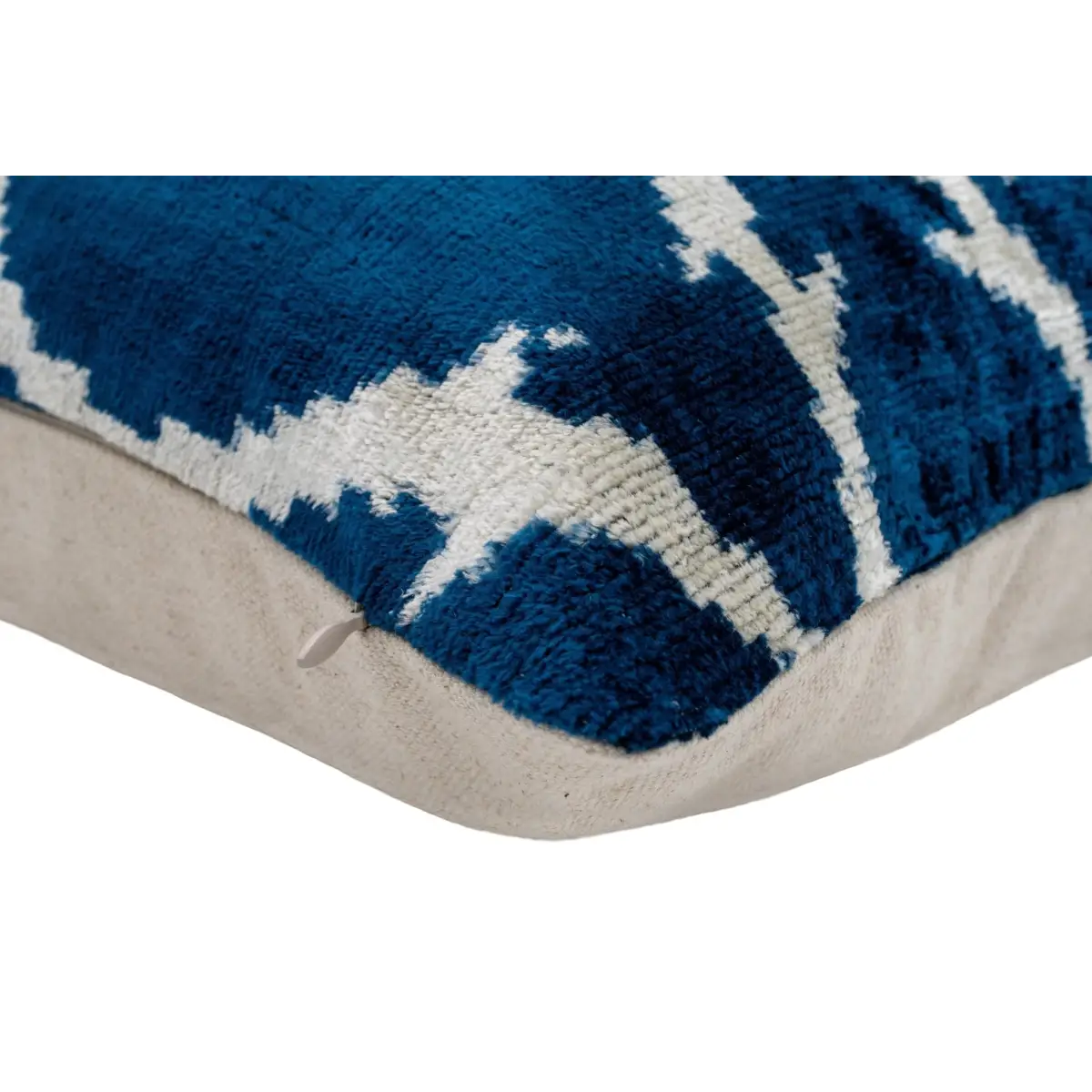 Canvello Unique THROW PILLOW + Down INSERT Couch Cushion Handmade Luxury Fabric Decorative Super Soft Silk Velvet Navy
