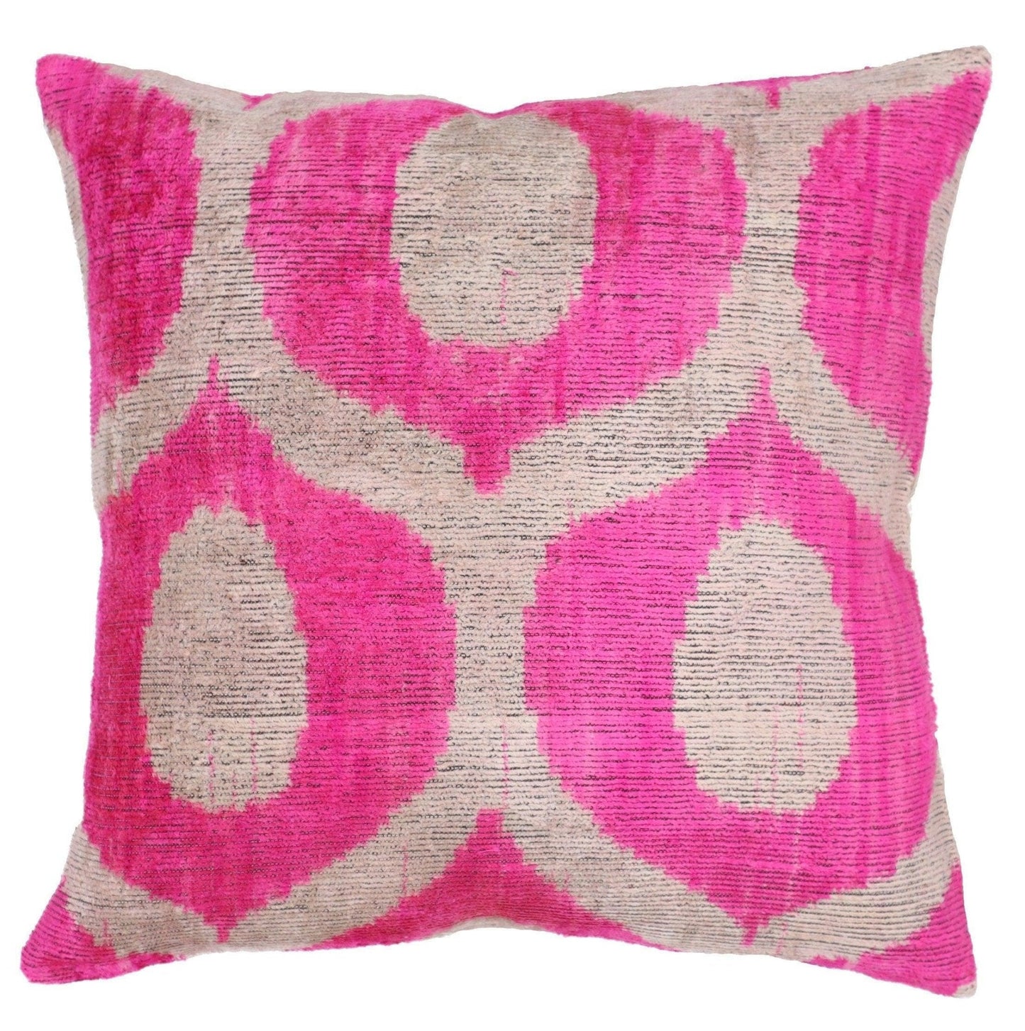 Coussin en velours Canvello rose ivoire | 40 x 40 cm (16 x 16 po)