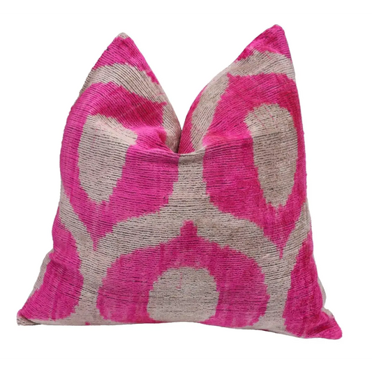 Canvello Velvet Pink Ivory Pillow | 16 x 16 in (40 x 40 cm) - Canvello