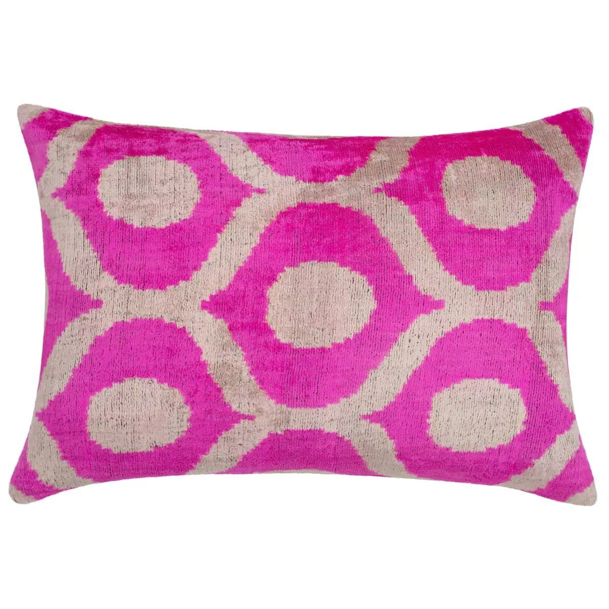 Canvello Vibrant 16x24 in Pink Geometric Trellis Throw Pillow - Modern Fuchsia and White Plush Cushion for Home Décor