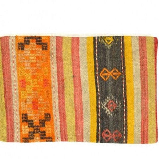 Coussin Kilim turc noué à la main vintage Canvello - 16" x 24"