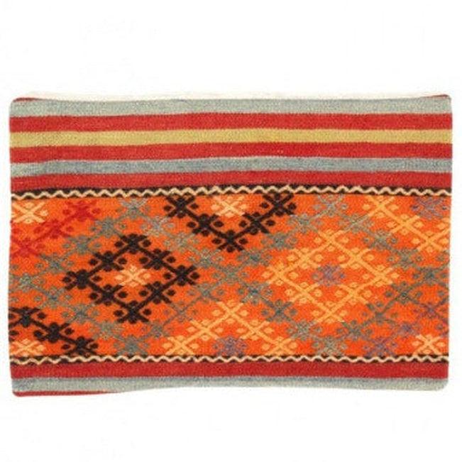 Almohada Kilim turca vintage anudada a mano de Canvello: 40,6 x 61 cm