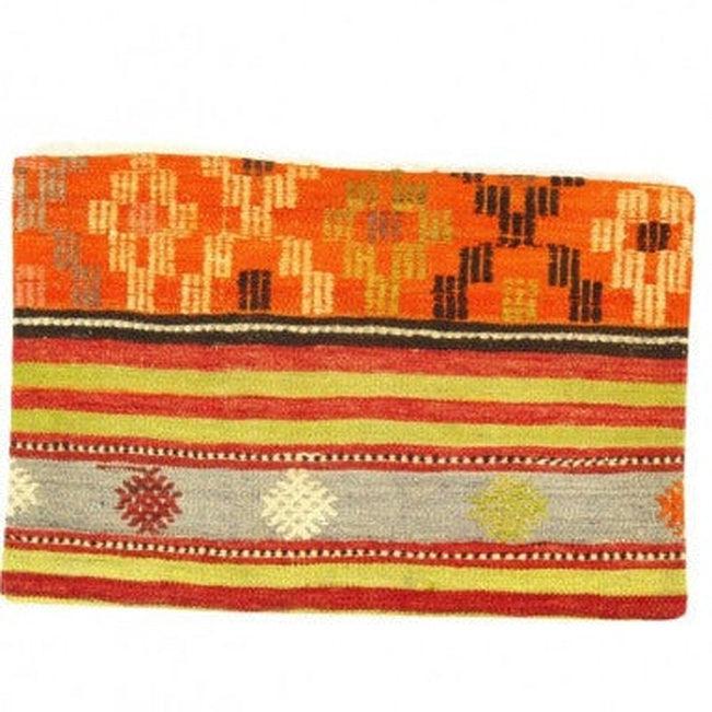 Almohada Kilim turca vintage anudada a mano de Canvello: 40,6 x 61 cm