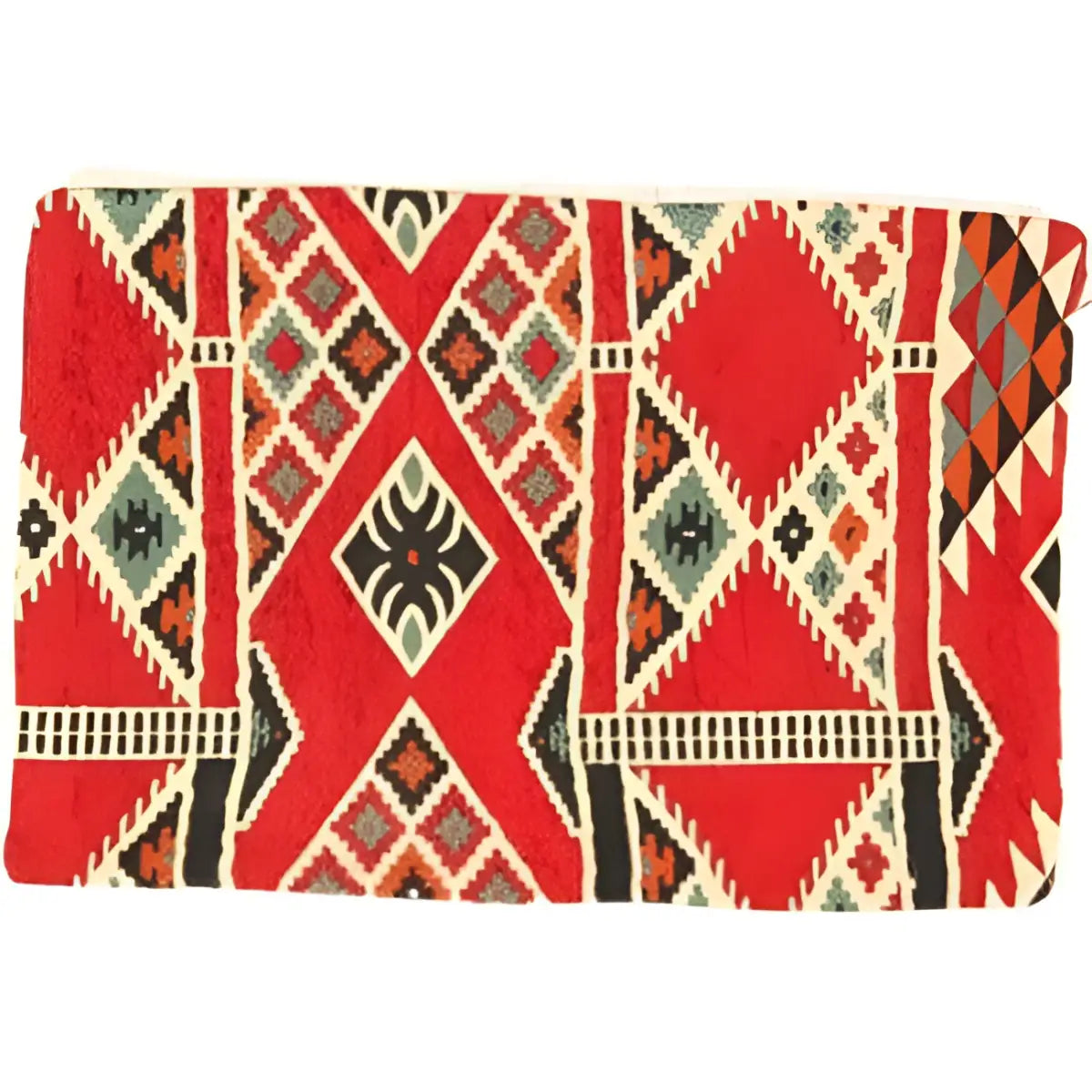 Canvello Vintage Turkish Hand Knotted Kilim Pillow - 16’’ x 24’’ - Beige - Red - Black - Canvello