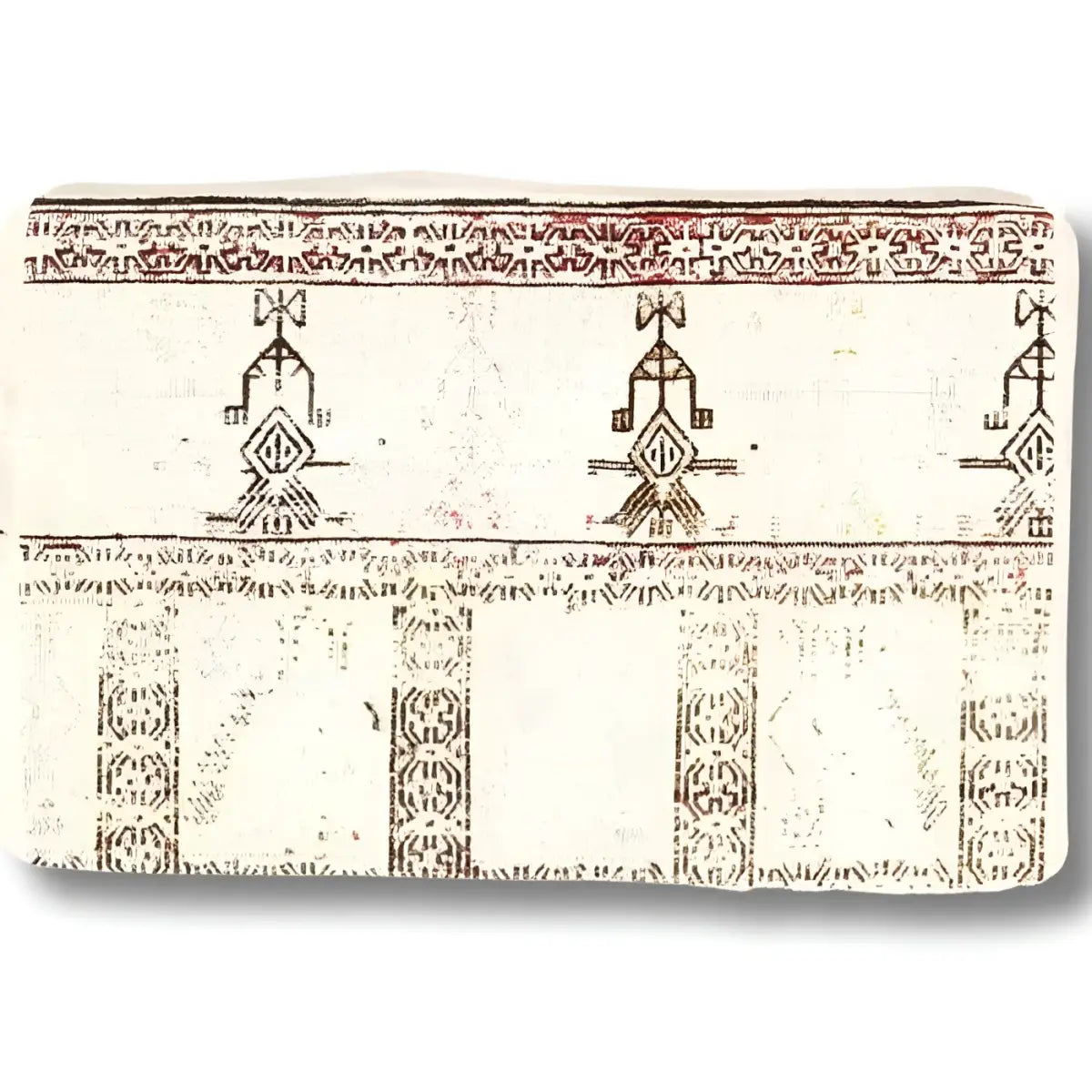 Canvello Vintage Turkish Hand Knotted Kilim Pillow - 16’’ x 24’’ - Beige | Black - Canvello