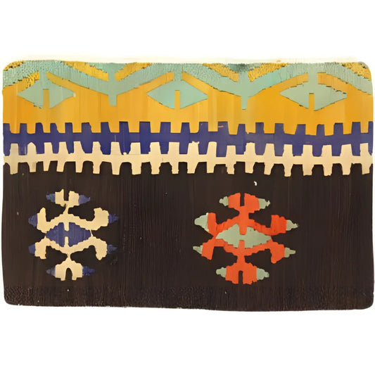 Canvello Vintage Turkish Hand Knotted Kilim Pillow - 16’’ x 24’’ - Brown - Gold - light blue - Canvello