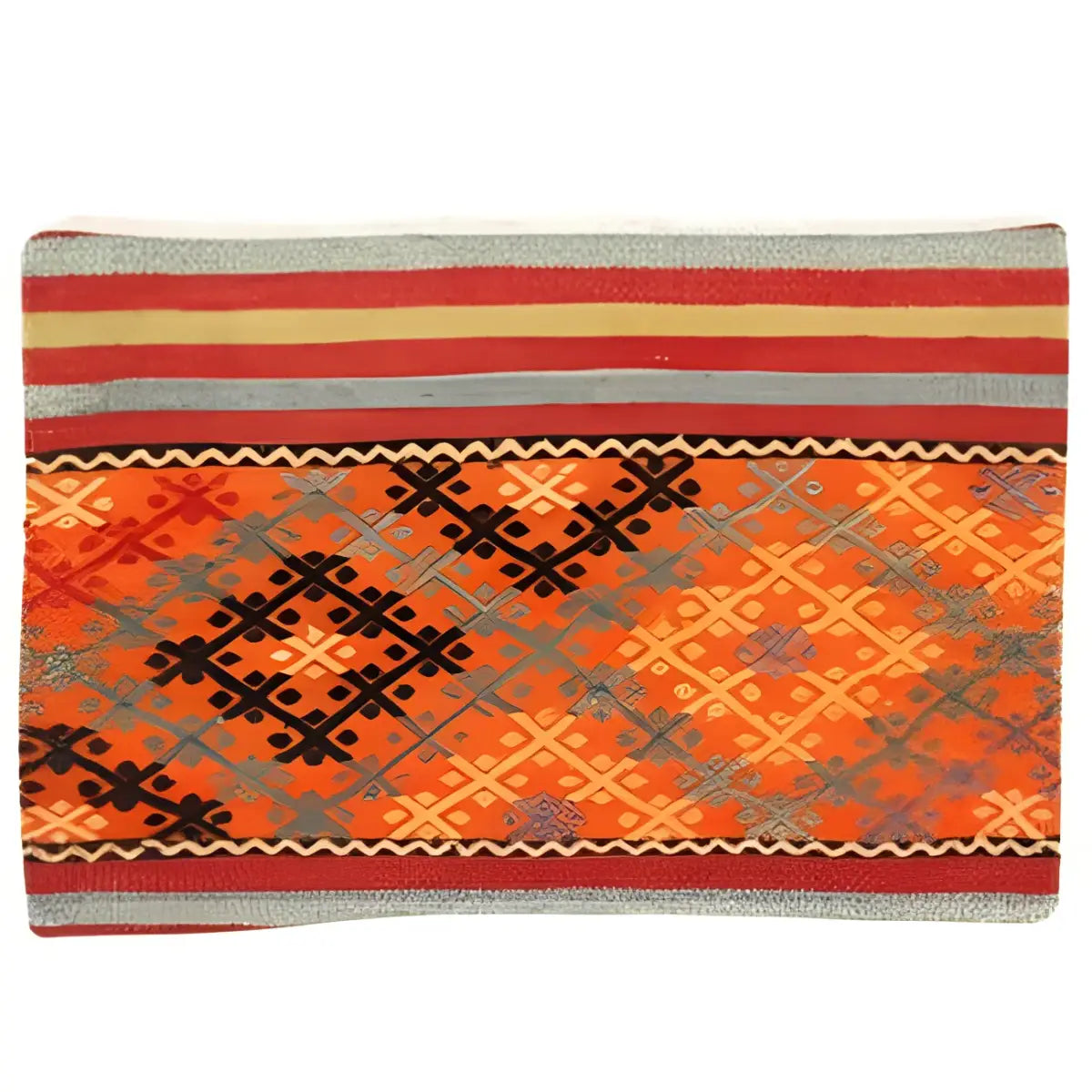 Canvello Vintage Turkish Hand Knotted Kilim Pillow - 16’’ x 24’’ - light blue - Black - Rust - Canvello
