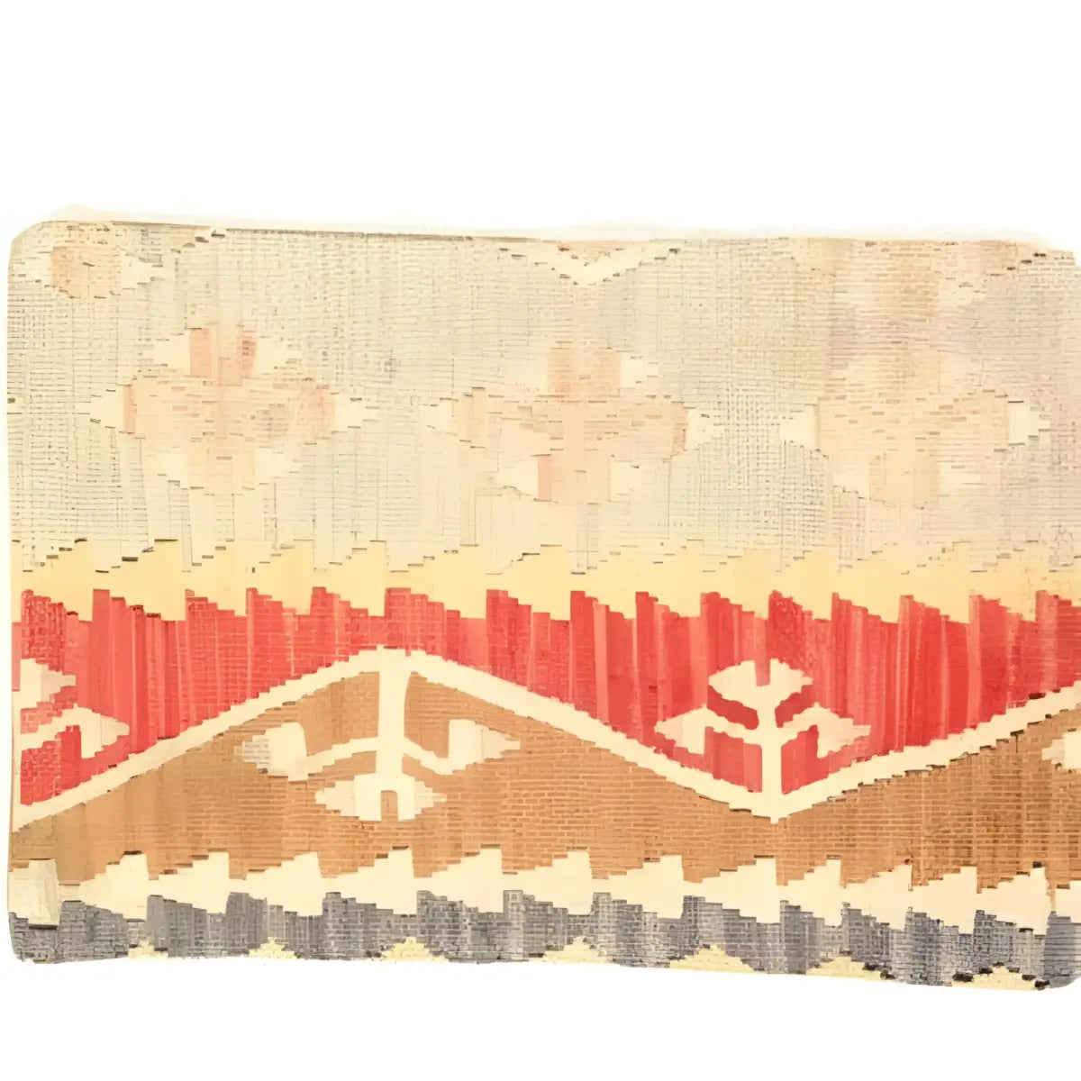 Canvello Vintage Turkish Hand Knotted Kilim Pillow - 16’’ x 24’’ - Olive - Beige - Rust - Brown - Canvello