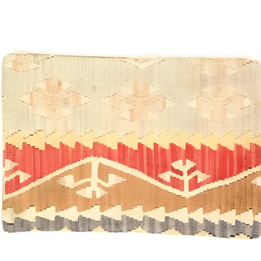 Canvello Vintage Turkish Hand Knotted Kilim Pillow - 16’’ x 24’’ - Olive - Beige - Rust - Brown - Canvello