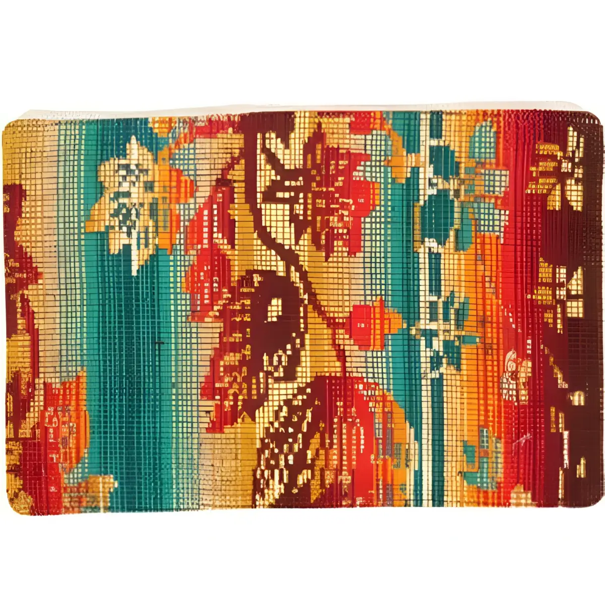 Canvello Vintage Turkish Hand Knotted Kilim Pillow - 16’’ x 24’’ - Red - Gold - Teal - Canvello