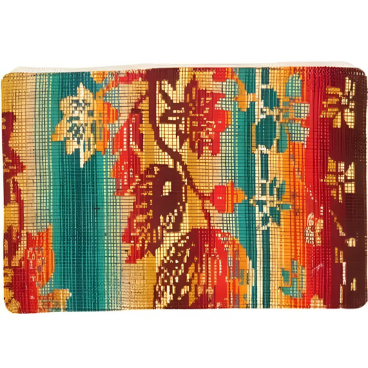 Canvello Vintage Turkish Hand Knotted Kilim Pillow - 16’’ x 24’’ - Red - Gold - Teal - Canvello