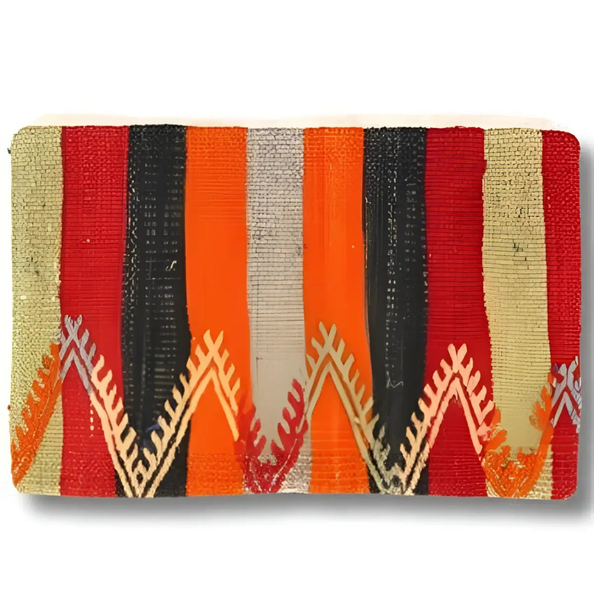Canvello Vintage Turkish Hand Knotted Kilim Pillow - 16’’ x 24’’ - Red - Black - Gray - Orange - Canvello