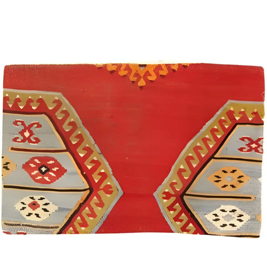 Canvello Vintage Turkish Hand Knotted Kilim Pillow - 16’’ x 24’’ - Red - Canvello