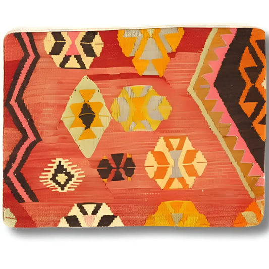 Canvello Vintage Turkish Hand Knotted Kilim Pillow - 16’’ x 24’’ - Rust - Olive - Gold - Beige - Canvello