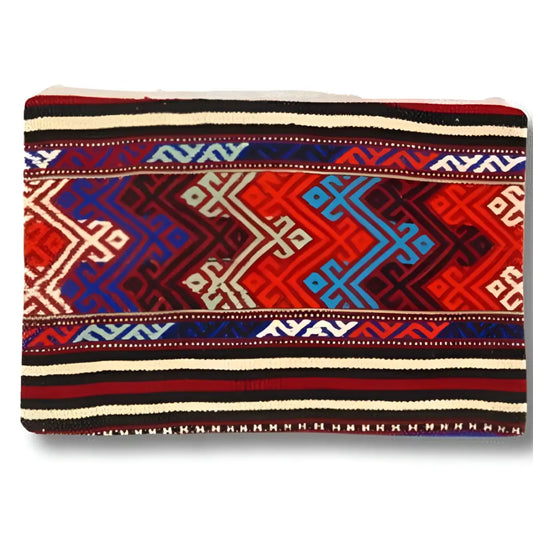 Canvello Vintage Turkish Hand Knotted Kilim Pillow - 16’’ x 24’’ - Rust | Olive | Beige | Teal - Canvello