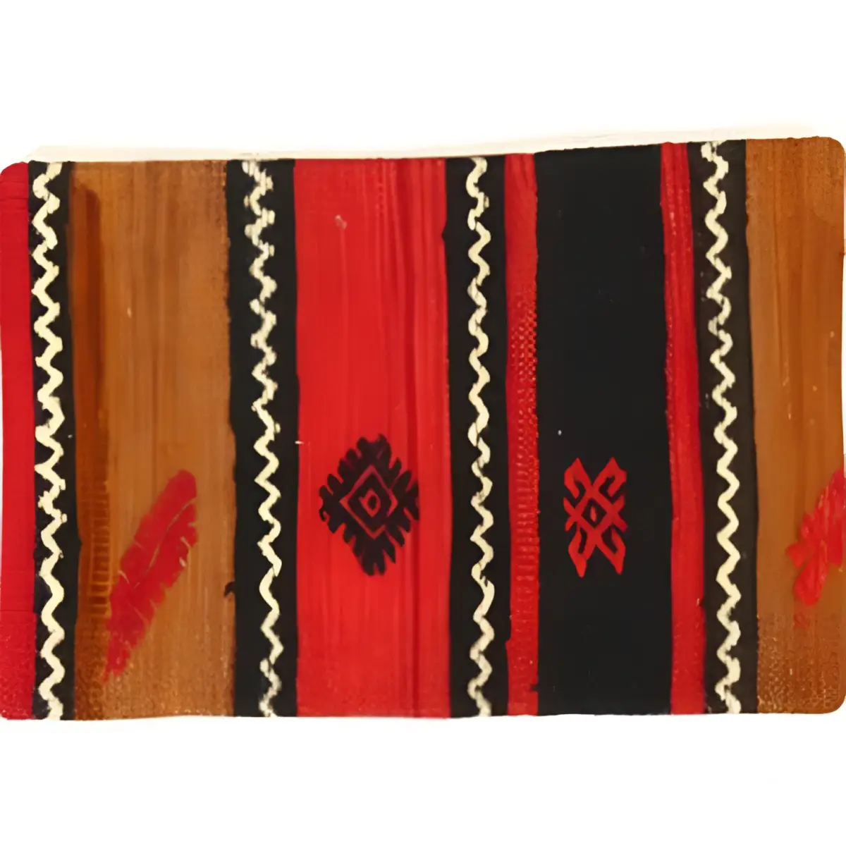 Canvello Vintage Turkish Hand Knotted Kilim Pillow - 16’’ x 24’’ - Rust - Black - Beige - Canvello