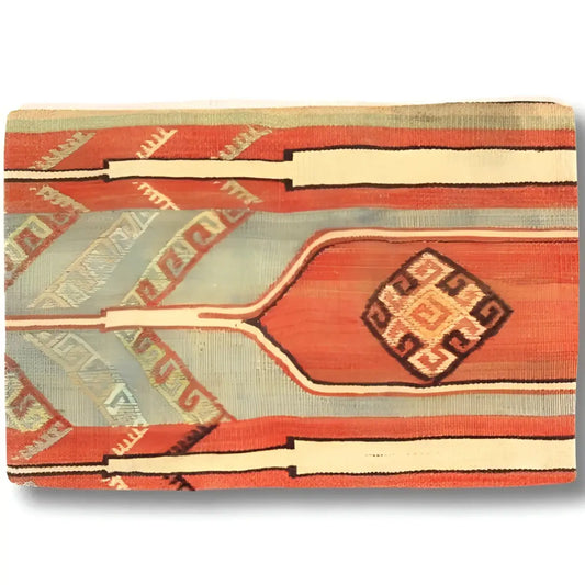 Canvello Vintage Turkish Hand Knotted Kilim Pillow - 16’’ x 24’’ - Rust | Brown - Canvello
