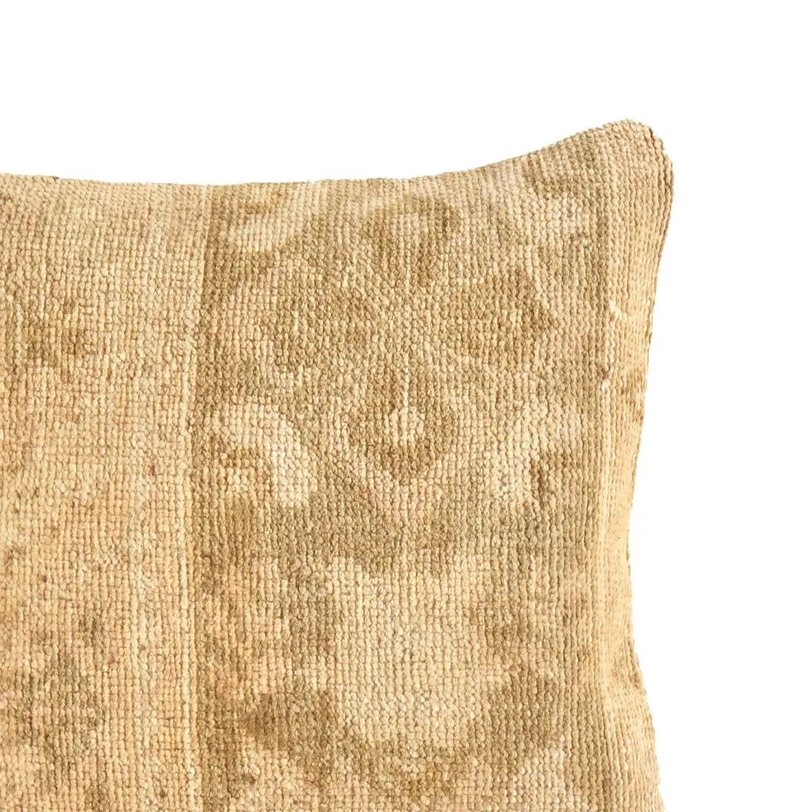 Canvello Vintage Turkish Hand Knotted Rug Pillow - 16’’ X 16’’ - Beige - Canvello