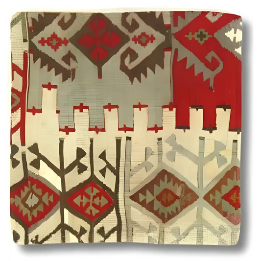 Canvello Canvello Vintage Turkish Hand Knotted Throw Pillow - 16’’x16’’ - Beige | Rust | Gray - Canvello