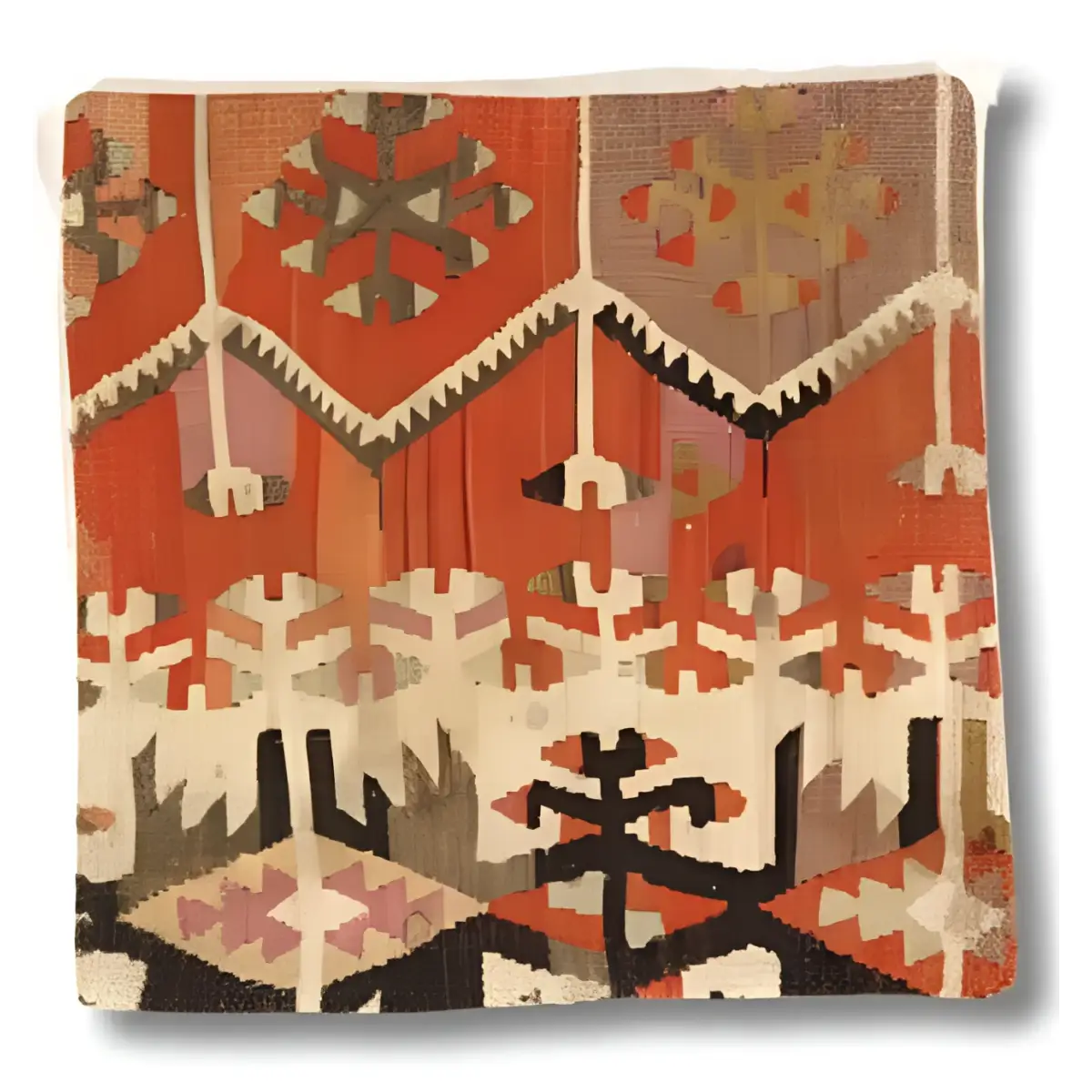 Canvello Canvello Vintage Turkish Hand Knotted Throw Pillow - 16’’x16’’ - Rust | Beige | Brown - Canvello