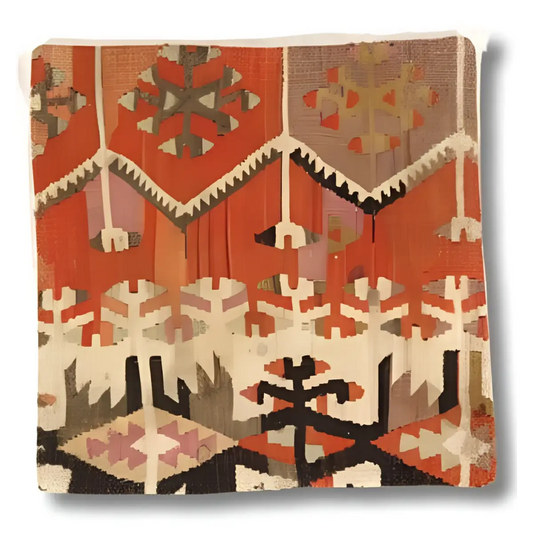 Canvello Canvello Vintage Turkish Hand Knotted Throw Pillow - 16’’x16’’ - Rust | Beige | Brown - Canvello