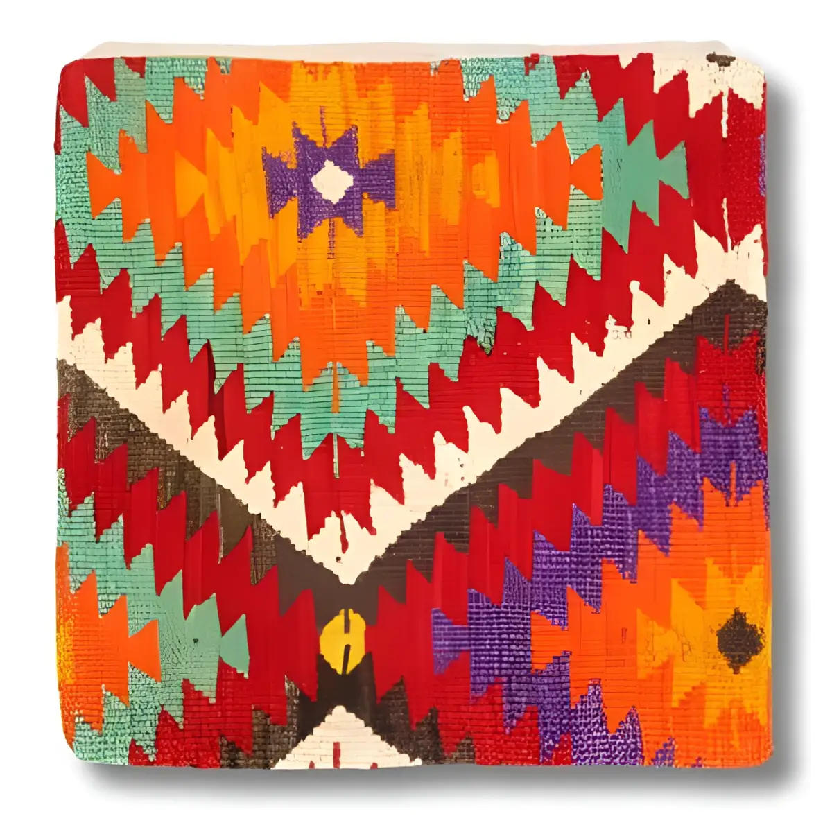 Canvello Canvello Vintage Turkish Hand Knotted Throw Pillow - 16’’x16’’ - Rust | Olive | Beige | Gold - Canvello