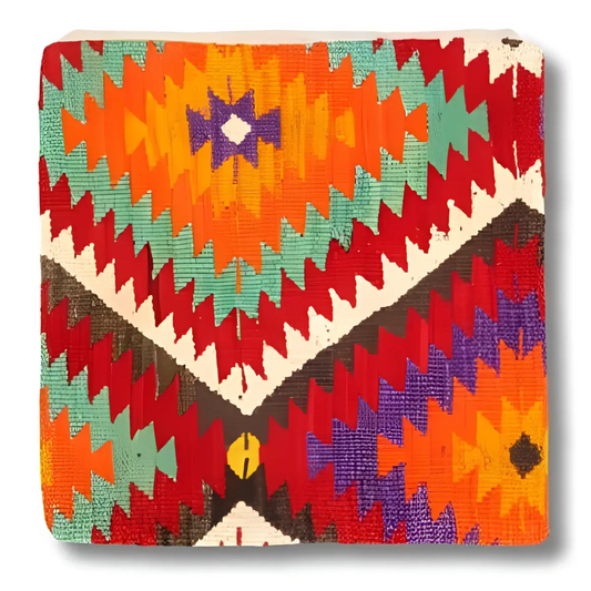 Canvello Canvello Vintage Turkish Hand Knotted Throw Pillow - 16’’x16’’ - Rust | Olive | Beige | Gold - Canvello
