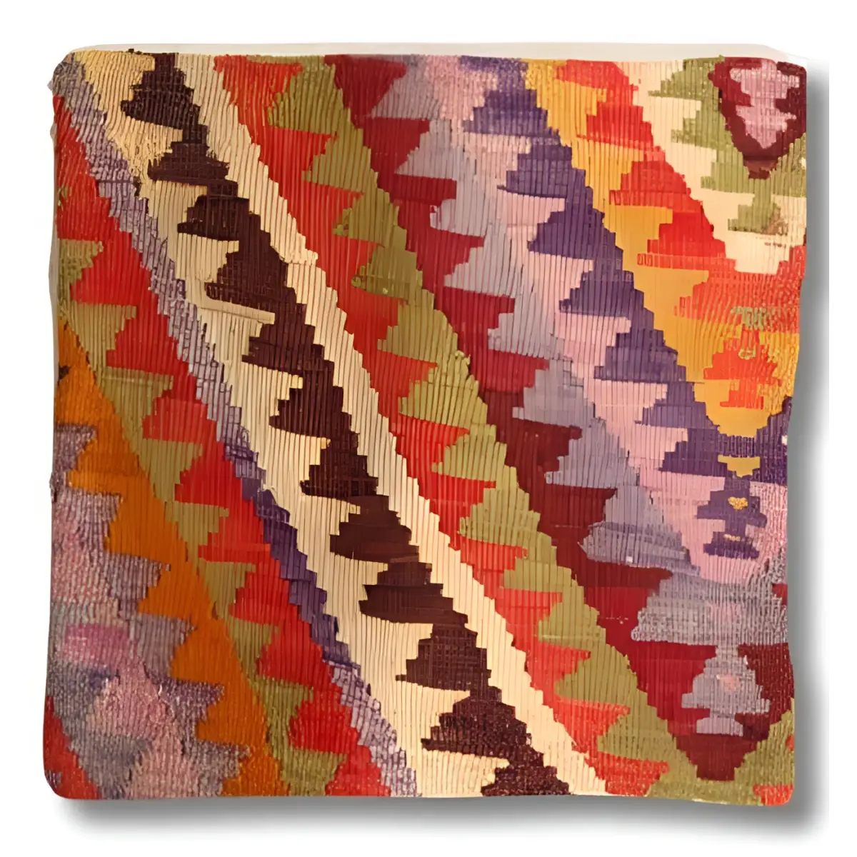 Canvello Canvello Vintage Turkish Hand Knotted Throw Pillow - 16’’x16’’ - Rust | Brown | Gold | Olive | Beige - Canvello