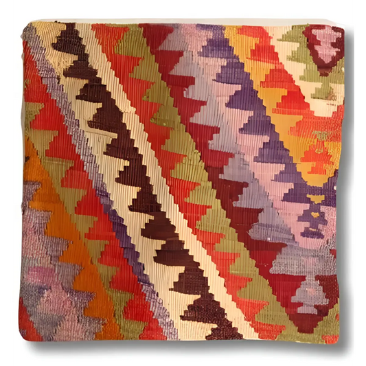 Canvello Canvello Vintage Turkish Hand Knotted Throw Pillow - 16’’x16’’ - Rust | Brown | Gold | Olive | Beige - Canvello